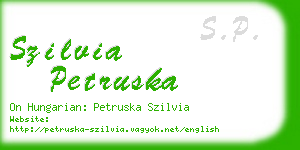 szilvia petruska business card